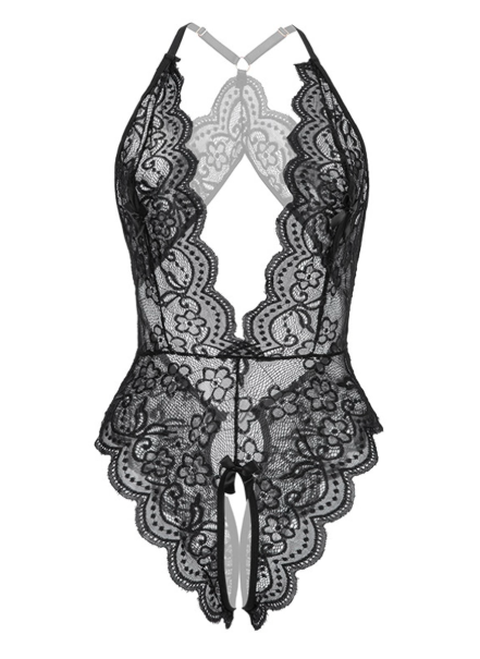 Venlisa Deep-Plunge Lace Fantasy Bodysuitsuit V2910