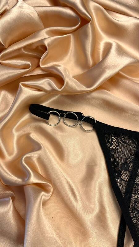 Venlisa Ring-Detail Lace String Panty V6712