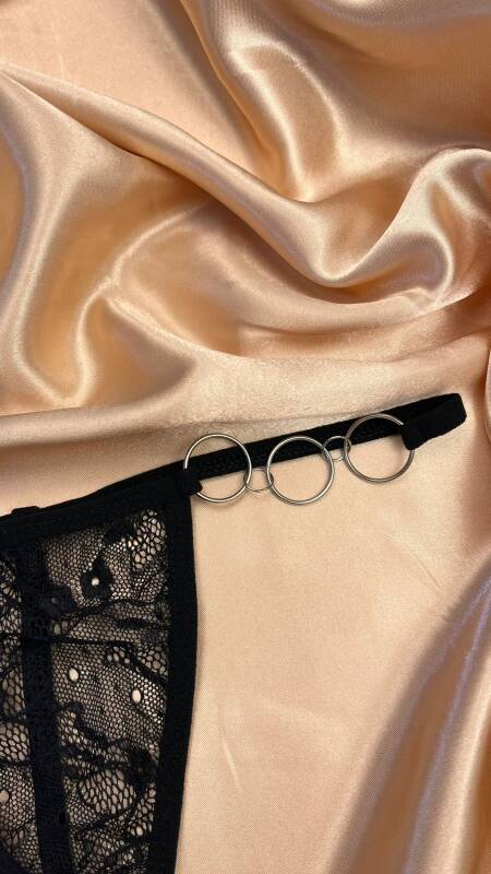 Venlisa Ring-Detail Lace String Panty V6712