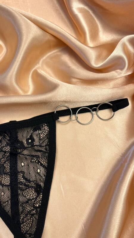 Venlisa Ring-Detail Lace String Panty V6712