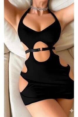 Venlisa Patterned Sheer Mini Dress V9200